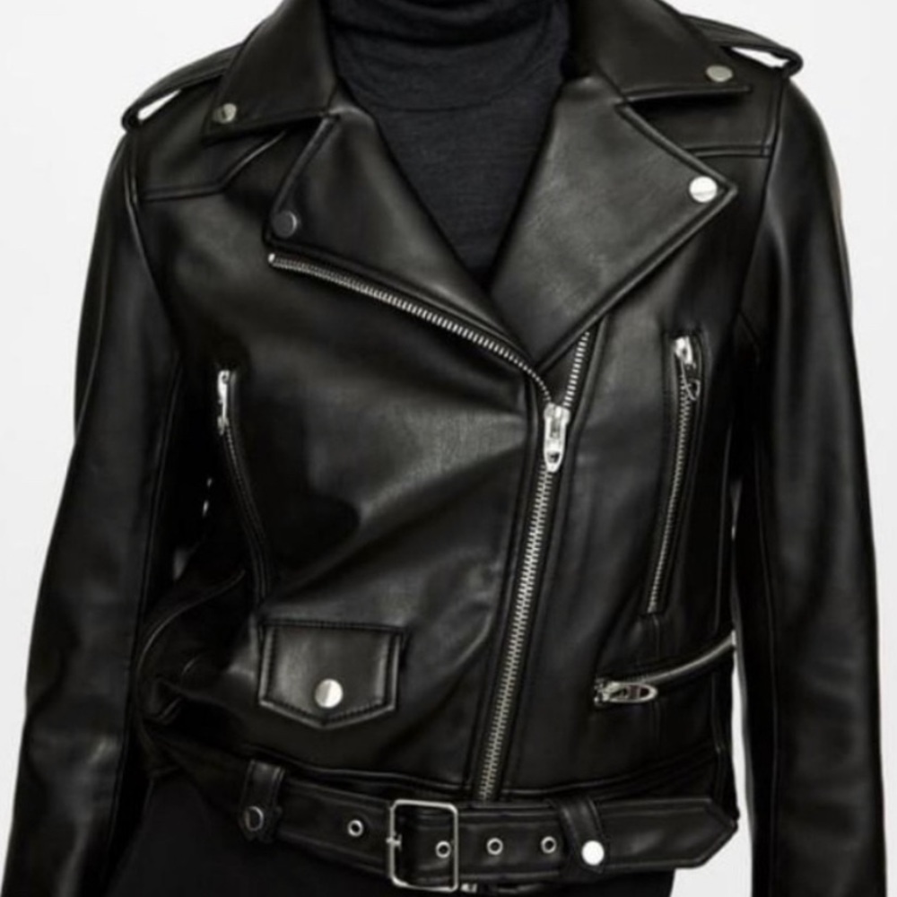 Zara FAUX Leather Moto Jacket | XXL